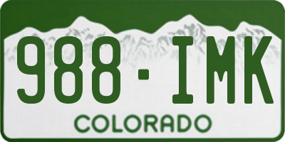 CO license plate 988IMK