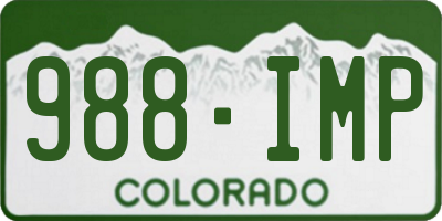 CO license plate 988IMP
