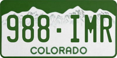 CO license plate 988IMR