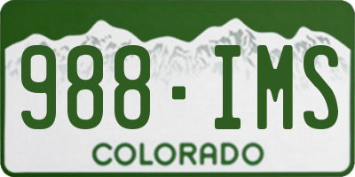 CO license plate 988IMS