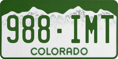 CO license plate 988IMT