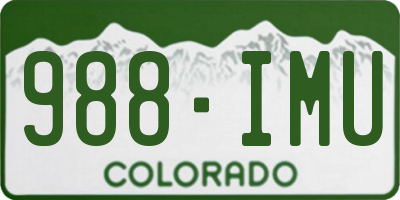 CO license plate 988IMU