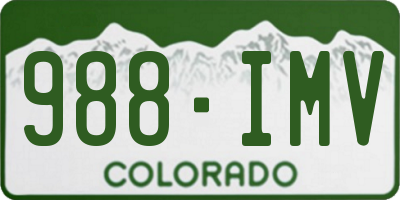 CO license plate 988IMV