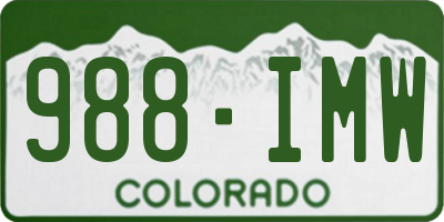 CO license plate 988IMW