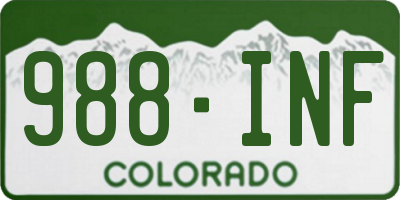 CO license plate 988INF