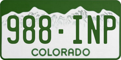 CO license plate 988INP