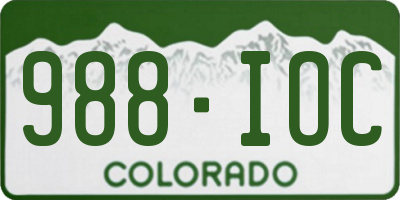 CO license plate 988IOC