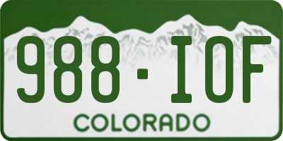 CO license plate 988IOF