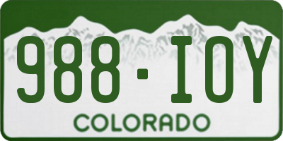CO license plate 988IOY