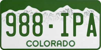 CO license plate 988IPA
