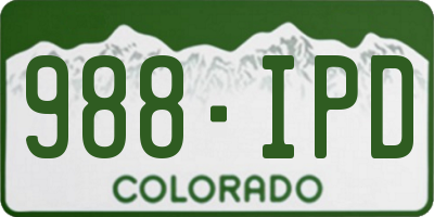 CO license plate 988IPD
