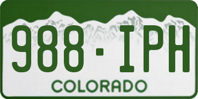 CO license plate 988IPH