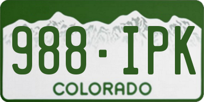 CO license plate 988IPK