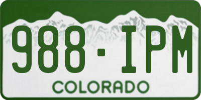 CO license plate 988IPM
