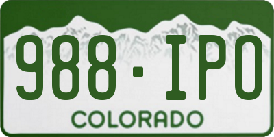 CO license plate 988IPO