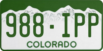 CO license plate 988IPP