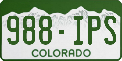 CO license plate 988IPS