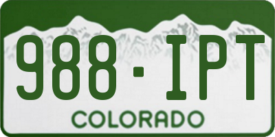 CO license plate 988IPT