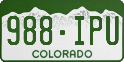CO license plate 988IPU