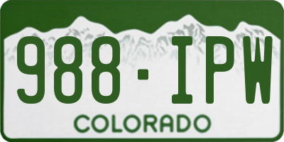 CO license plate 988IPW