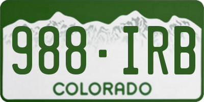 CO license plate 988IRB