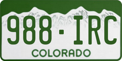 CO license plate 988IRC