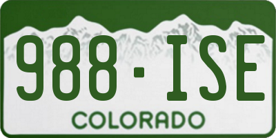 CO license plate 988ISE