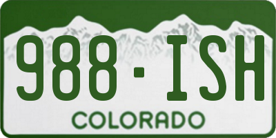 CO license plate 988ISH