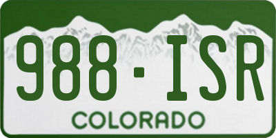 CO license plate 988ISR