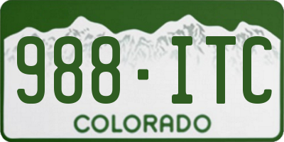 CO license plate 988ITC