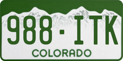 CO license plate 988ITK