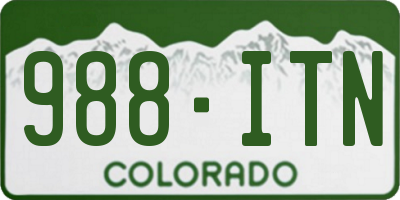 CO license plate 988ITN