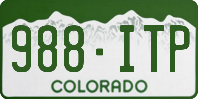 CO license plate 988ITP