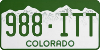 CO license plate 988ITT