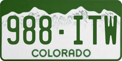 CO license plate 988ITW
