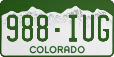 CO license plate 988IUG