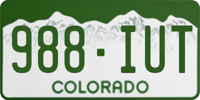 CO license plate 988IUT