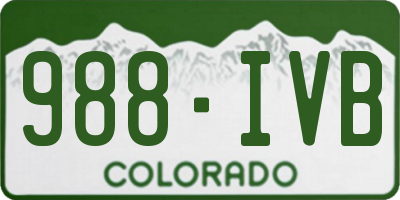 CO license plate 988IVB