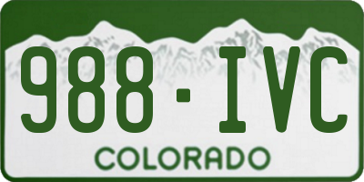 CO license plate 988IVC