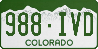 CO license plate 988IVD