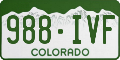 CO license plate 988IVF
