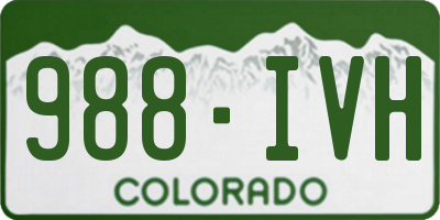 CO license plate 988IVH