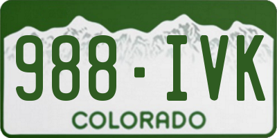CO license plate 988IVK