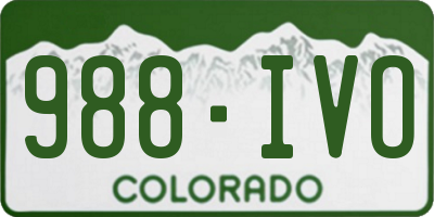 CO license plate 988IVO