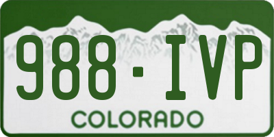 CO license plate 988IVP