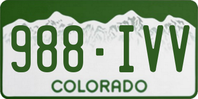 CO license plate 988IVV