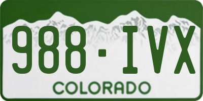 CO license plate 988IVX