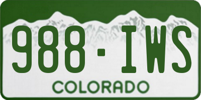 CO license plate 988IWS