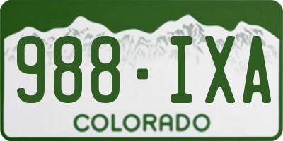 CO license plate 988IXA