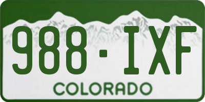 CO license plate 988IXF